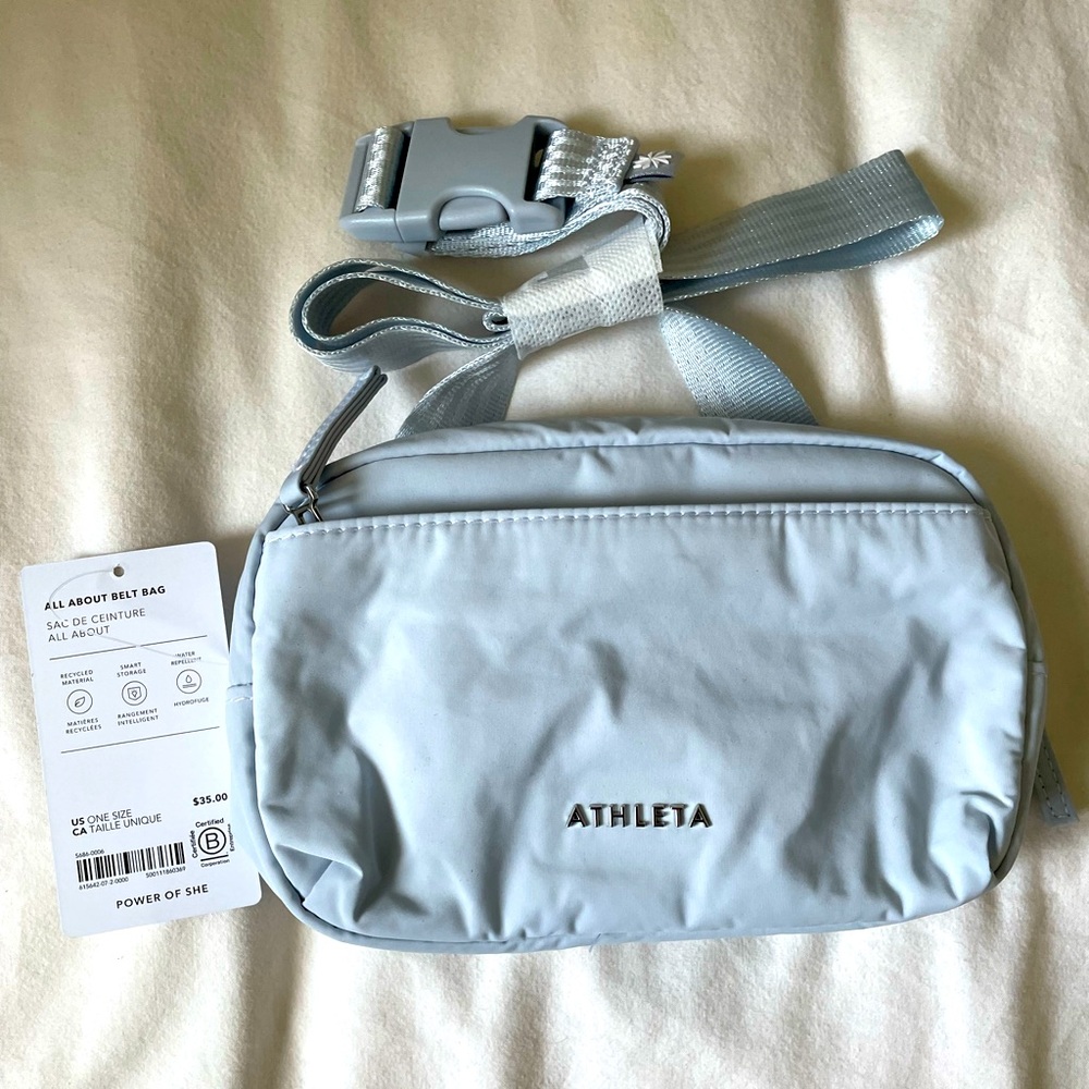 NWT Athleta Belt Bag light gray color